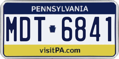 PA license plate MDT6841