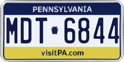 PA license plate MDT6844