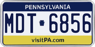 PA license plate MDT6856