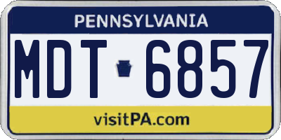 PA license plate MDT6857