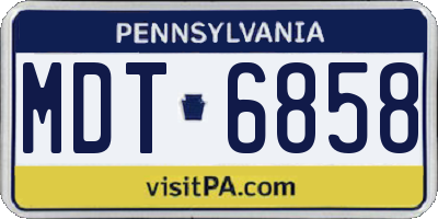 PA license plate MDT6858