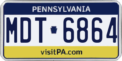 PA license plate MDT6864