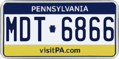 PA license plate MDT6866
