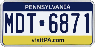 PA license plate MDT6871