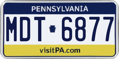 PA license plate MDT6877