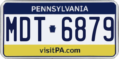 PA license plate MDT6879