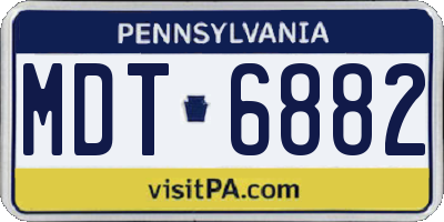 PA license plate MDT6882