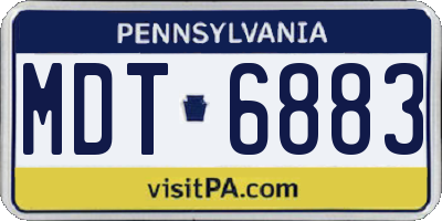 PA license plate MDT6883