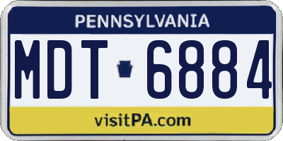 PA license plate MDT6884