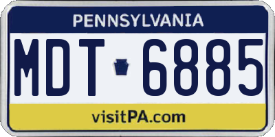 PA license plate MDT6885