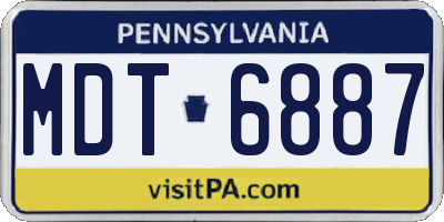 PA license plate MDT6887