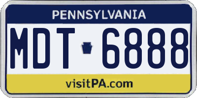 PA license plate MDT6888