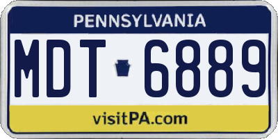 PA license plate MDT6889