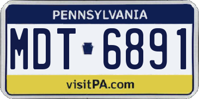 PA license plate MDT6891