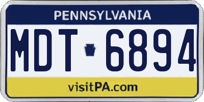 PA license plate MDT6894
