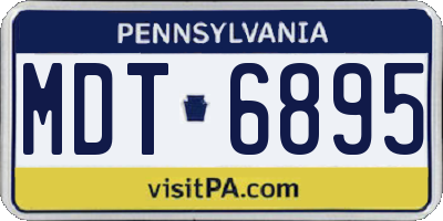 PA license plate MDT6895