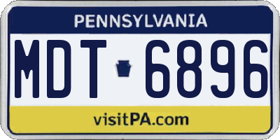 PA license plate MDT6896
