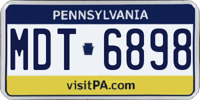 PA license plate MDT6898