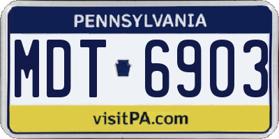 PA license plate MDT6903