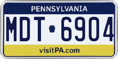 PA license plate MDT6904