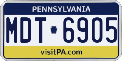 PA license plate MDT6905