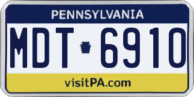 PA license plate MDT6910