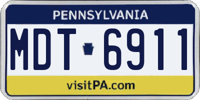PA license plate MDT6911