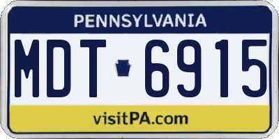 PA license plate MDT6915