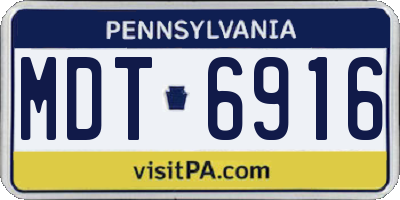 PA license plate MDT6916