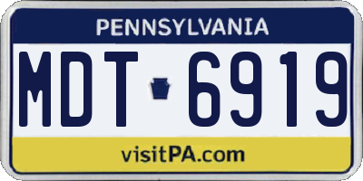 PA license plate MDT6919