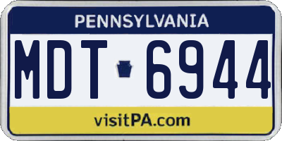 PA license plate MDT6944