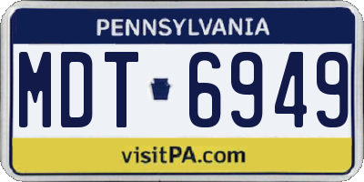 PA license plate MDT6949