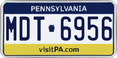 PA license plate MDT6956