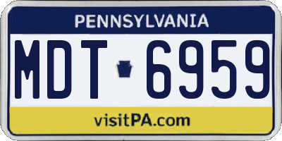 PA license plate MDT6959