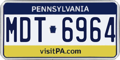 PA license plate MDT6964