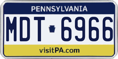 PA license plate MDT6966