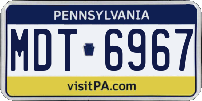 PA license plate MDT6967