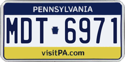 PA license plate MDT6971