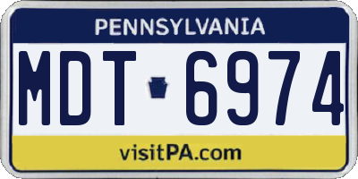 PA license plate MDT6974