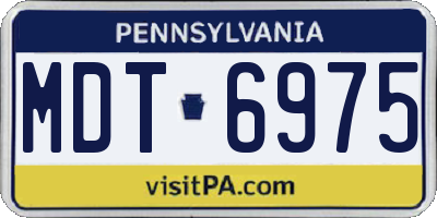 PA license plate MDT6975