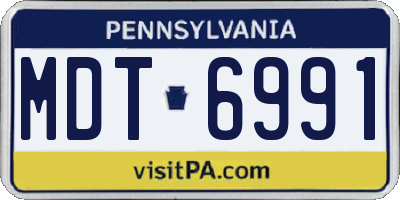 PA license plate MDT6991