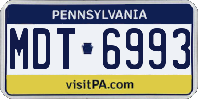 PA license plate MDT6993