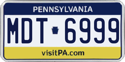 PA license plate MDT6999
