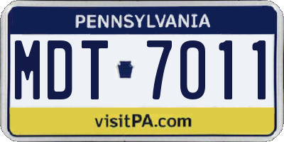PA license plate MDT7011