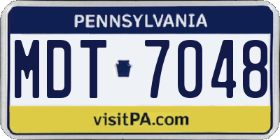 PA license plate MDT7048