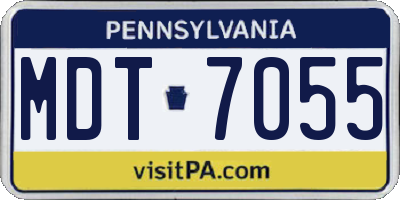 PA license plate MDT7055