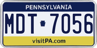 PA license plate MDT7056
