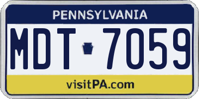 PA license plate MDT7059