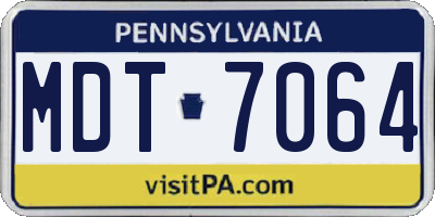 PA license plate MDT7064