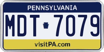 PA license plate MDT7079